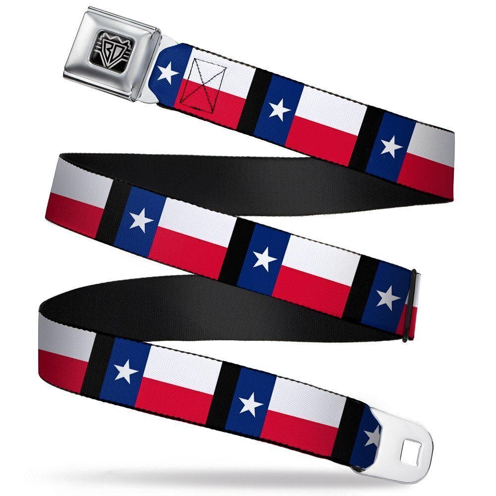3954 Unisex-Adult's Seatbelt Belt Texas Regular, Flag/Black, 1.5"
